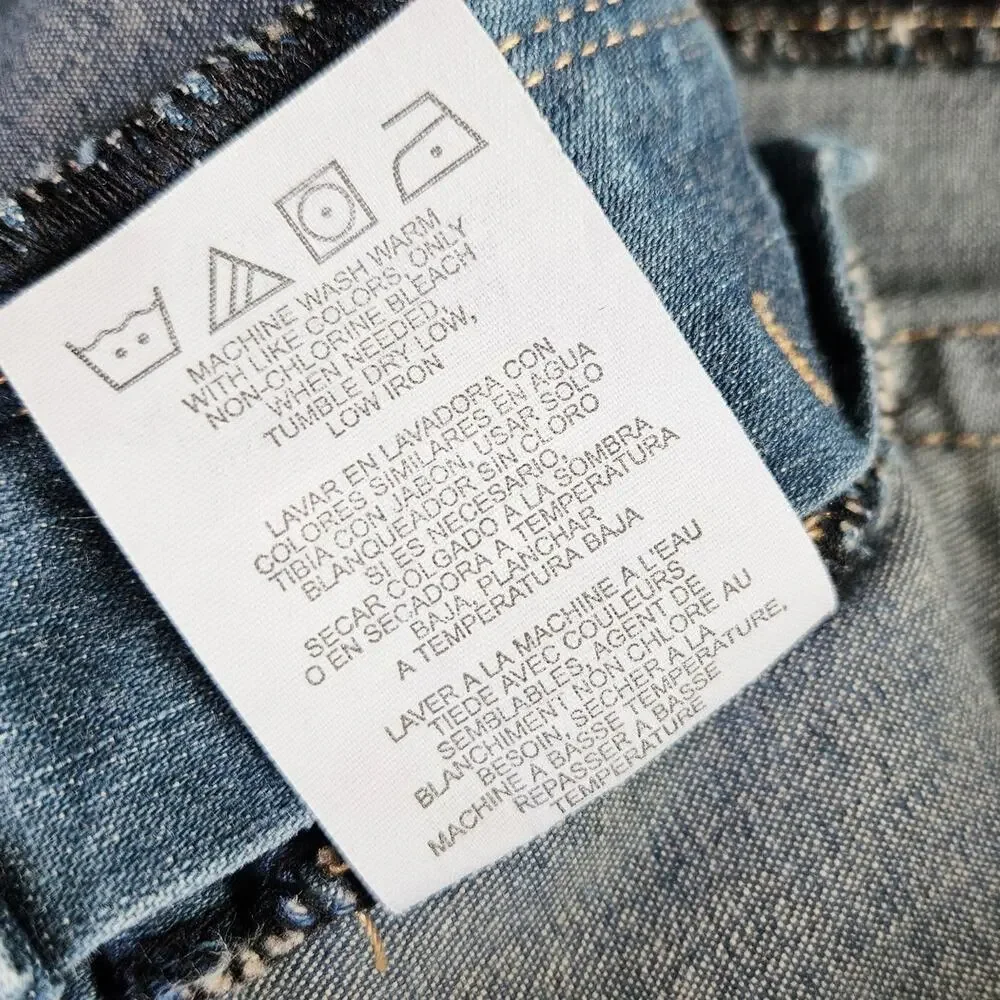 Y2K Lee Denim Skirt Juniors 3 Frayed Hem Button Pockets Stretch Slit Front